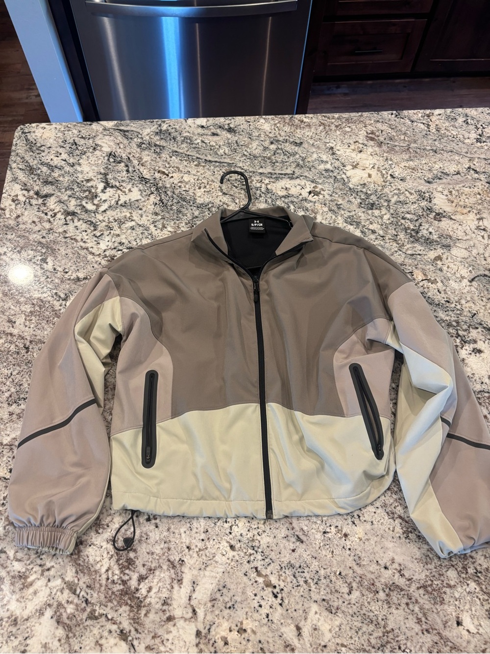 Women’s Colorblock Lightweight Jacket - Taupe & Light Gray